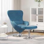 vidaXL Eivormige stoel 2 pcs Blauw 63 x 73 x 90 cm Fluweel, Huis en Inrichting, Fauteuils, Verzenden, Nieuw