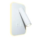 LED Wandlamp - Bedlamp | 2 standen | 6W + 3W | Wit, Ophalen of Verzenden, Nieuw, Metaal, Modern