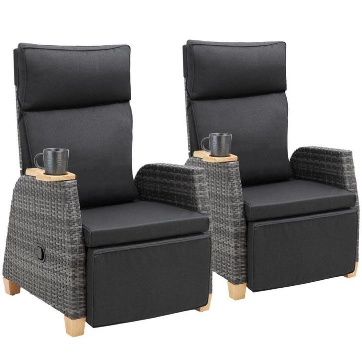 Wicker fauteuil Pescara met aluminium frame, rugleuning vers, Tuin en Terras, Tuinsets en Loungesets, Verzenden