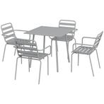 TRUUSK Tuinmeubelset Eettafel Met 4 Stapelbare Stoelen, Tuin, Verzenden, Nieuw