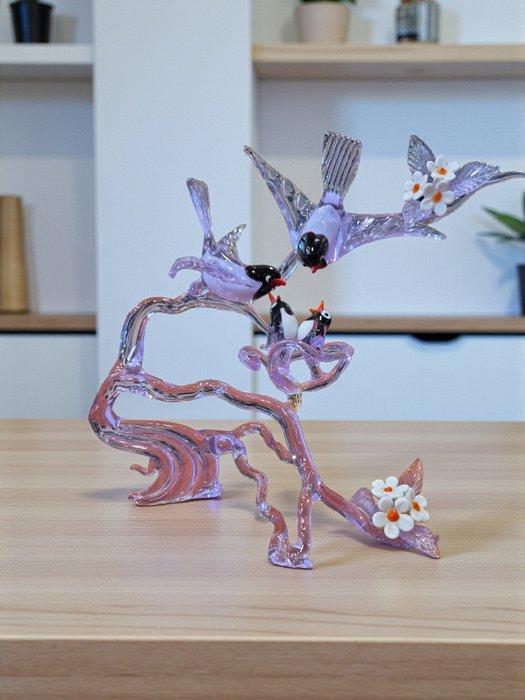 Sergio Tommasi - Beeldje - Ramo Nido con uccelli -, Antiek en Kunst, Antiek | Glas en Kristal