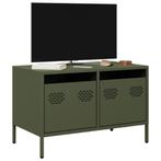 vidaXL Tv-meubel 68x39x43,5 cm koudgewalst staal olijfgroen, Minder dan 50 cm, Verzenden, Nieuw, Minder dan 100 cm