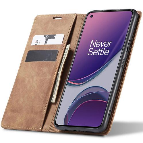 ProGuard OnePlus 8T Wallet Hoesje Vintage Leder Beige, Telecommunicatie, Mobiele telefoons | Hoesjes en Frontjes | Overige merken