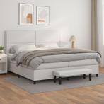 vidaXL Boxspring met matras kunstleer wit 200x200 cm, Overige materialen, Verzenden, Wit, Overige maten