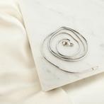 Witgouden slangen schakel ketting | 40 cm (venetiaans), Sieraden, Tassen en Uiterlijk, Kettingen, Ophalen of Verzenden, Gebruikt