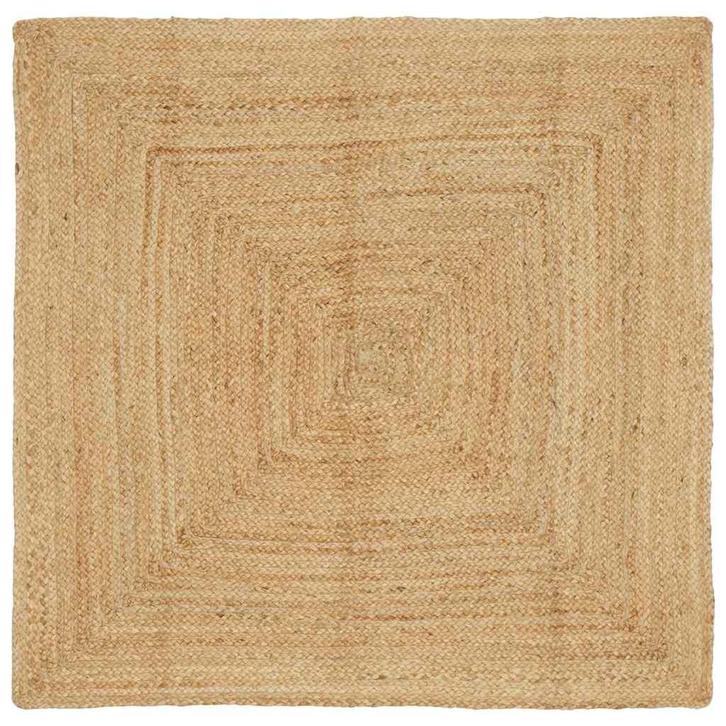 vidaXL Gebied Tapijt Beige 160 x 160 cm Jute, Huis en Inrichting, Stoffering | Tapijten en Kleden, Beige, Nieuw, Verzenden