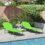 vidaXL Opvouwbare Ligbedden 2 stuks Draagbaar Groen 600D, Tuin en Terras, Ligbedden, Verzenden, Nieuw