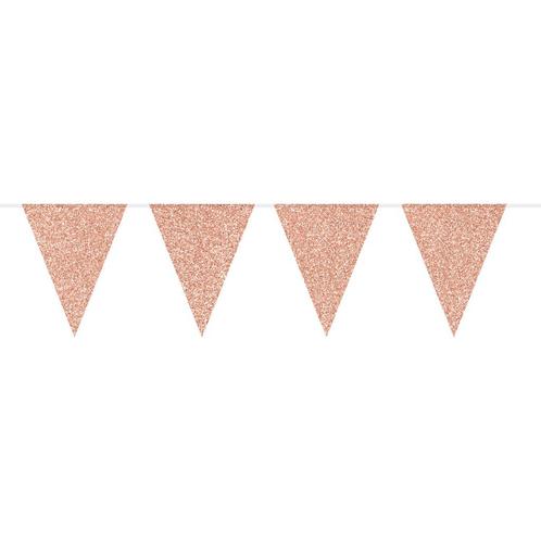 Vlaggenlijn Rose Gouden Glitter 6m, Hobby en Vrije tijd, Feestartikelen, Nieuw, Verzenden