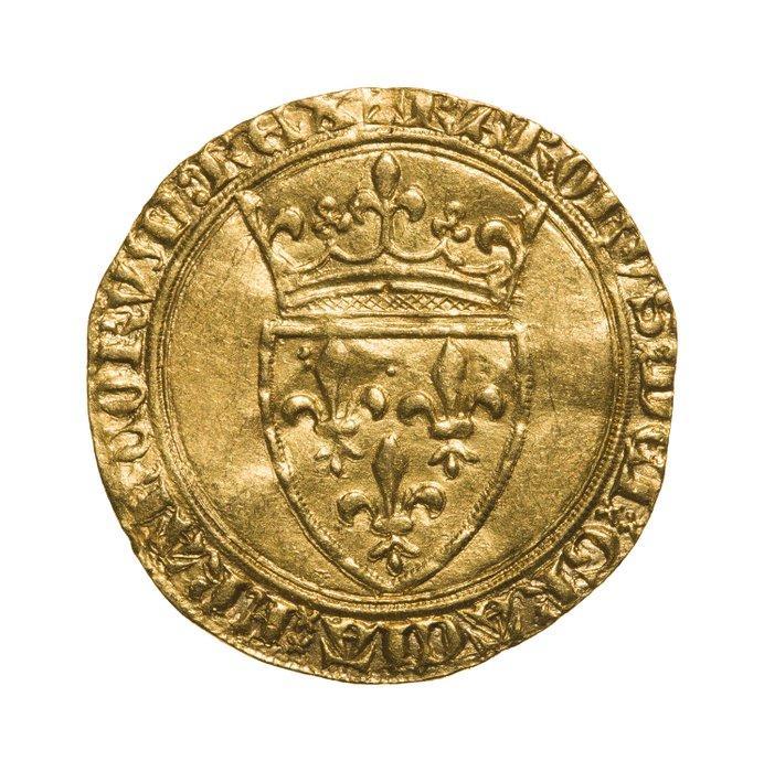 Frankrijk. Karel VI (1380-1422). Ecu dor à la couronne, Postzegels en Munten, Munten | Europa | Euromunten
