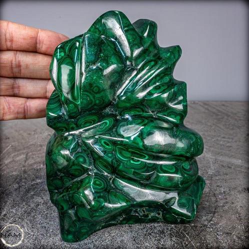 Natuurlijke mooie Malachiet Vlam, topkwaliteit- 2104.78 g, Verzamelen, Mineralen en Fossielen
