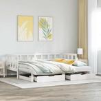 vidaXL Slaapbank met onderschuifbed/lades zonder matras, Huis en Inrichting, 90 cm, Eenpersoons, Verzenden, Wit