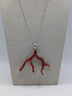 Zonder Minimumprijs - Hanger Zilver Koraal - Saffier, Sieraden, Tassen en Uiterlijk, Antieke sieraden