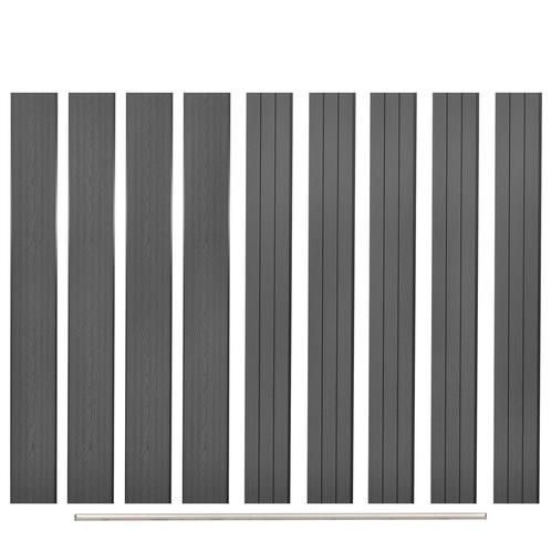 vidaXL Vervangende schuttingplanken 9 st 170 cm HKC grijs, Tuin en Terras, Schuttingen, Nieuw, Kunststof, Verzenden