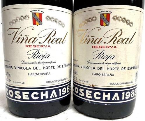 1988 C.V.N.E. Viña Real - Rioja Reserva - 2 Flessen (0.75, Verzamelen, Wijnen