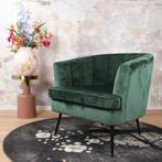 Norah fauteuil velvet donkergroen, Huis en Inrichting, Stoelen, Ophalen of Verzenden, Nieuw