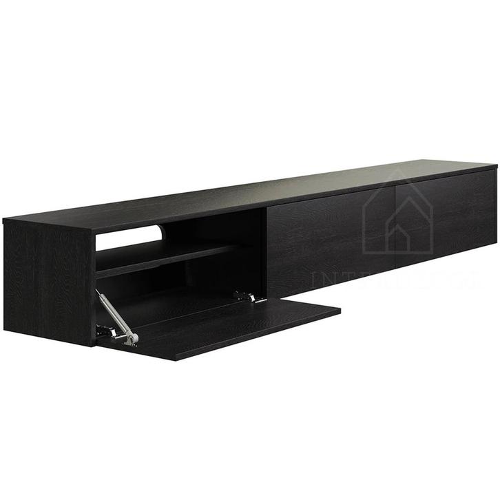 Madera TV-Meubel zwevend zwart 180 cm, Huis en Inrichting, Kasten | Televisiemeubels, 25 tot 50 cm, Nieuw, Overige materialen