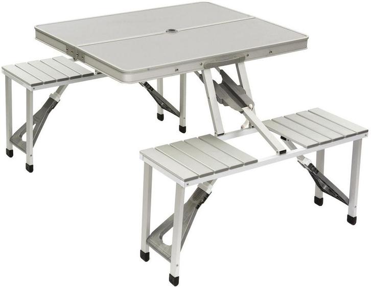 Bo-Camp 136 x 85 inklapbare picknicktafel - Aluminium, Caravans en Kamperen, Kampeeraccessoires, Nieuw, Verzenden