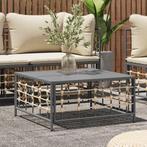 vidaXL Tuintafel 70x70x34 cm poly rattan antracietkleurig, Tuin en Terras, Verzenden, Nieuw, Rotan