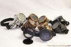 Steampunk lasbril Goggles brons koper zilver zwart rood blue, Nieuw, Ophalen of Verzenden
