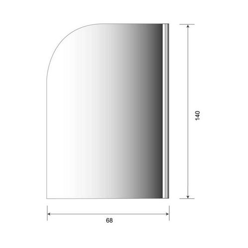 Aanbieding: Badwand Plieger Royal 6 mm Glas 68x140 cm Chroom, Doe-het-zelf en Verbouw, Sanitair, Ophalen of Verzenden