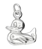 Zilveren Bad eend ketting hanger, Verzenden, Nieuw