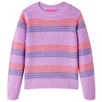 vidaXL Kindertrui gebreid met strepen 92 lila en roze, Verzenden, Nieuw