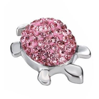 Fako Bijoux® - Click Button - Schildpad Strass - Roze, Sieraden, Tassen en Uiterlijk, Armbanden, Verzenden