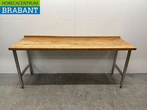 Werktafel Tafel Houten blad 213 x 70 x 92 cm Horeca, Zakelijke goederen, Horeca | Keukenapparatuur, Gebruikt, Ophalen of Verzenden