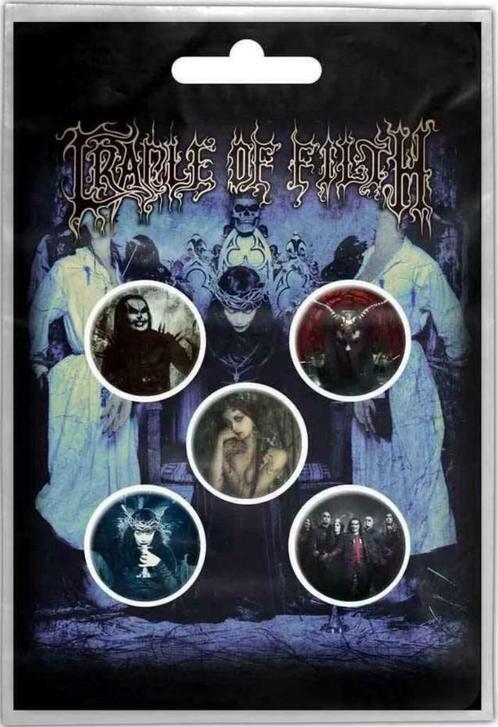 Cradle of Filth Button Cryptoriana officiële merchandise, Verzamelen, Muziek, Artiesten en Beroemdheden, Gebruiksvoorwerp, Nieuw