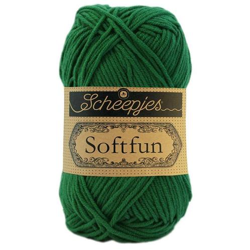 Scheepjes Softfun - 2535 donkergroen - Katoen/Acryl Garen, Hobby en Vrije tijd, Breien en Haken, Ophalen of Verzenden