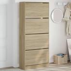 vidaXL Schoenenkast met 4 klaplades 80x34x187,5 cm sonoma, Verzenden, Nieuw