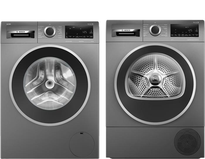 Bosch Wasmachine + Bosch Droger, Witgoed en Apparatuur, Wasmachines, Nieuw, 1200 tot 1600 toeren, Voorlader