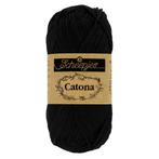 Scheepjes Catona 25g - 110 Jet Black, Hobby en Vrije tijd, Ophalen of Verzenden, Nieuw, Breien of Haken, Wol of Garen