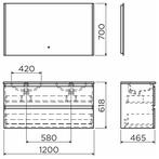 Badkamermeubelset Dubbele Wasbak 120 CM Grieks Eiken, Doe-het-zelf en Verbouw, Sanitair, Ophalen of Verzenden, Nieuw