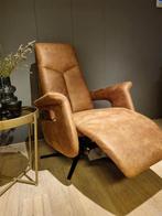 Relaxfauteuil Hoogeveen microleder Bull 09 Camel, Nieuw, Trendy - moderne relaxfauteuils en sta op stoelen, 75 tot 100 cm, Leer