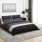 vidaXL Dekbedovertrekset 155x220 cm katoen zwart en wit, Verzenden, Nieuw
