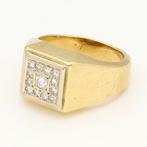 Ring - 18 karaat Geel goud - 0.18ct. tw. Diamant, Sieraden, Tassen en Uiterlijk, Ringen, Nieuw