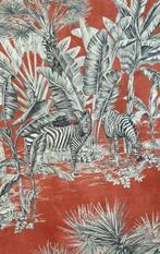 Stof Toile De Jouy - Giraffe, zebra, aironi - Textiel - 200, Antiek en Kunst