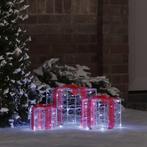 vidaXL Cadeau Doos met 60 LED 3 pcs Koudwit 20 x 20 x 20 cm, Diversen, Kerst, Verzenden, Nieuw