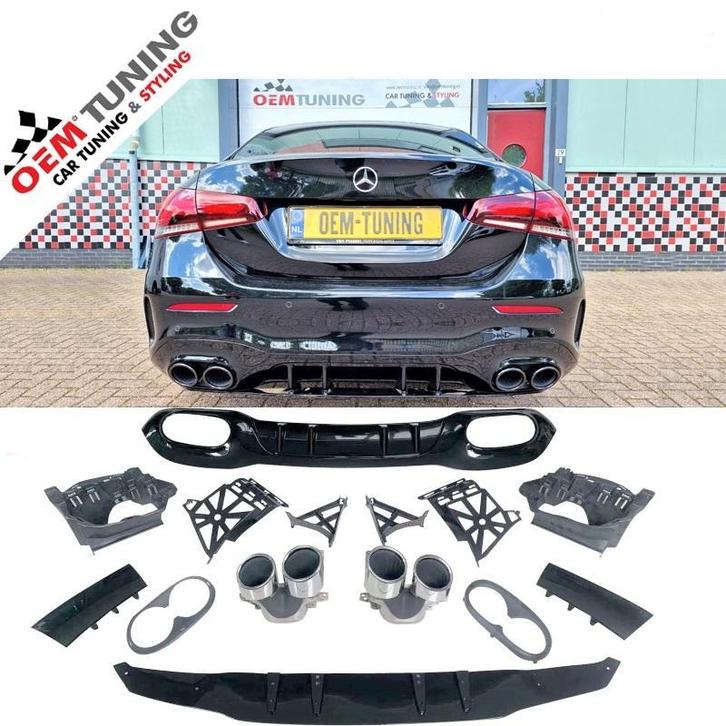 A45 S AMG Look Diffuser W177 | Mercedes-Benz A-Class SEDAN, Auto-onderdelen, Carrosserie en Plaatwerk, Achter, Bumper, Mercedes-Benz