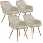 Eetkamerstoel Marilyn, fluweeloptiek, doorgestikt - creme/go, Huis en Inrichting, Stoelen, Verzenden, Nieuw