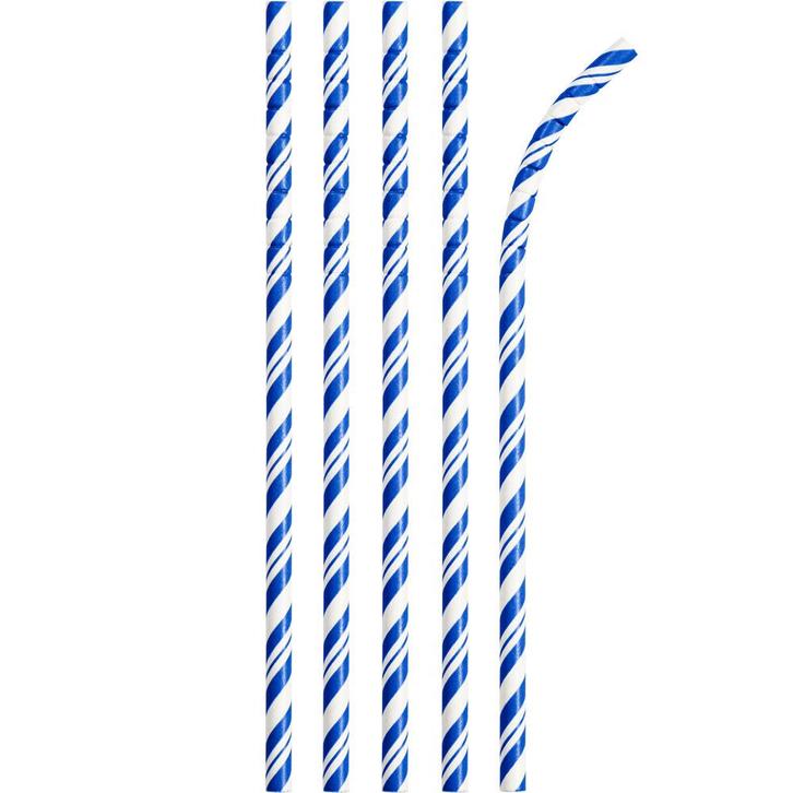 Blauwe Rietjes Gestreept 24st, Hobby en Vrije tijd, Feestartikelen, Nieuw, Verzenden