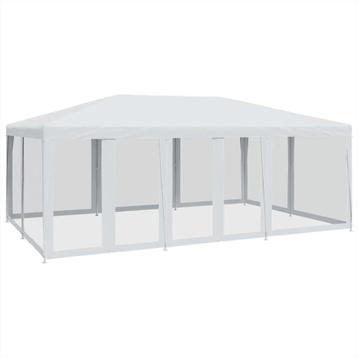 Partytent 6x4m wit - Retourdeal! Mesh zijwanden -40% beschikbaar voor biedingen