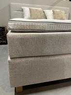Luxe boxspring Ibiza beige actieprijs bed matras topper, Ophalen, Beige, Luxe Boxspring Ibiza Beige complete set, 180 cm
