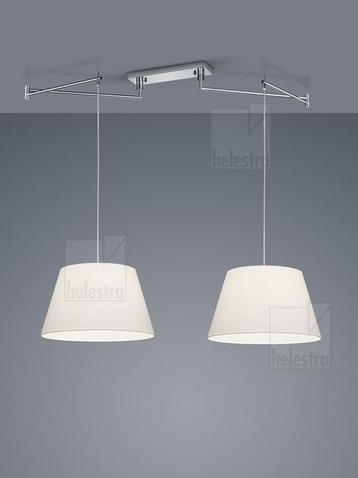 Hanglamp Certo 2-lichts met witte stoffen kap beschikbaar voor biedingen