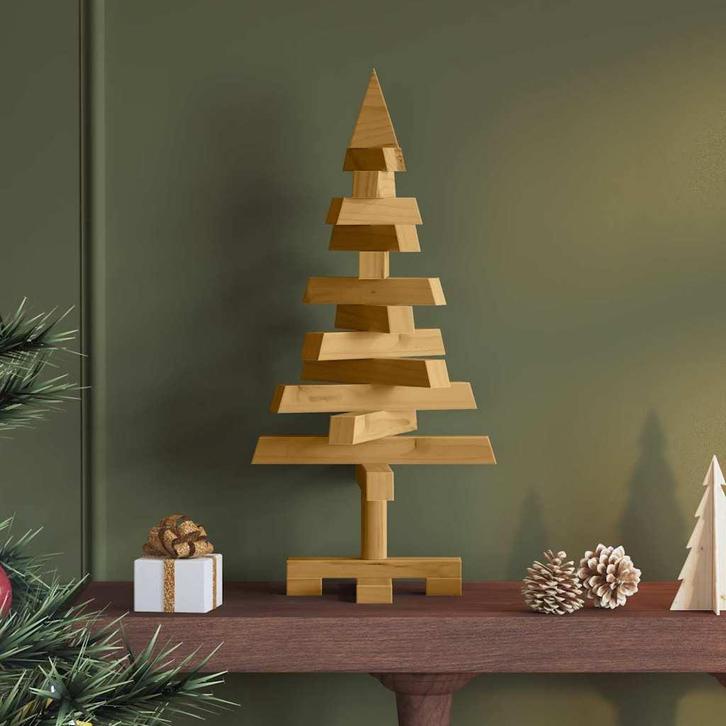 vidaXL Kerstbomen met standaard Bruin 60 cm Massief, Diversen, Kerst, Nieuw, Verzenden