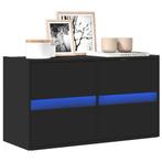 vidaXL Tv-wandmeubel met LED-verlichting 80x31x45 cm zwart, Huis en Inrichting, Kasten | Televisiemeubels, Verzenden, Nieuw, Overige houtsoorten