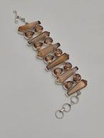 Zilver, Armband van 925 zilver en Morganiet, fijn en elegant