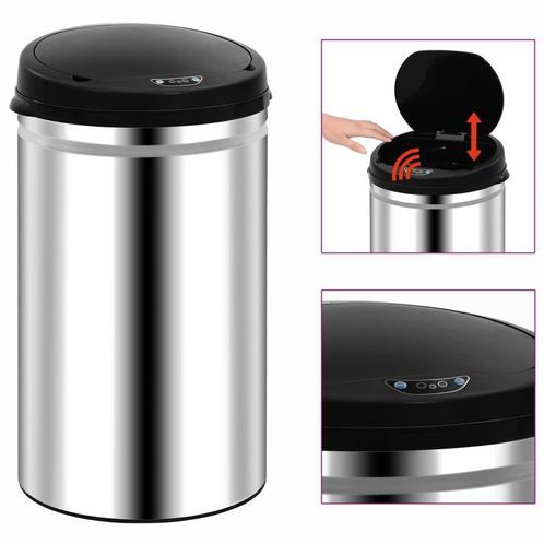 vidaXL Prullenbak met automatische sensor 40 L roestvrij, Huis en Inrichting, Woonaccessoires | Prullenbakken, Nieuw, Verzenden