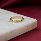 Gouden (trouw)ring met diamant | 0,035 ct., Sieraden, Tassen en Uiterlijk, Ringen, Gebruikt, Overige kleuren, Ophalen of Verzenden